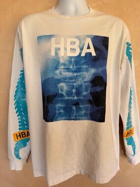 Hood by Air White Graphic Long SleeveTee
